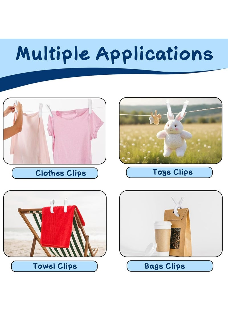 Loquat 8 Pcs Beach Towel Clips - Strong Grip, Plastic, Windproof, with Drawstring Bag, for Drying Towels - Image 5