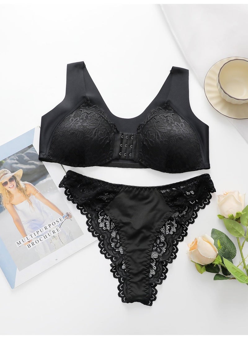 Women's front closed lace bra and panties - Image 3