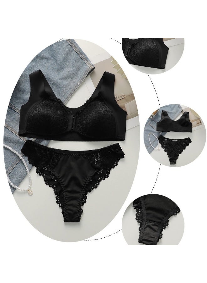 Women's front closed lace bra and panties - Image 2