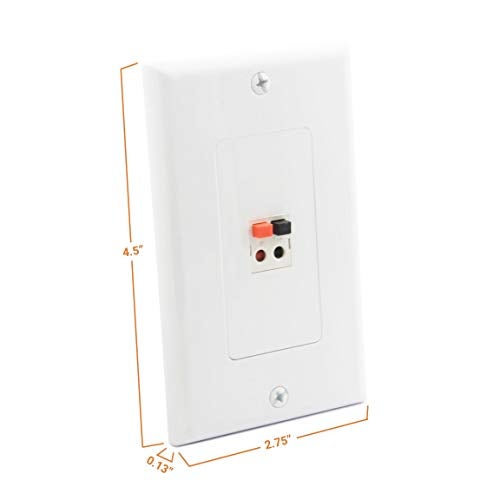 DIYTECH Premium Speaker Wall Plate - Spring Loaded Audio Plate for Home Theater Mount Speakers (5 Pack White) - Image 4