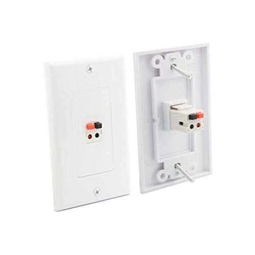 DIYTECH Premium Speaker Wall Plate - Spring Loaded Audio Plate for Home Theater Mount Speakers (5 Pack White) - Image 3