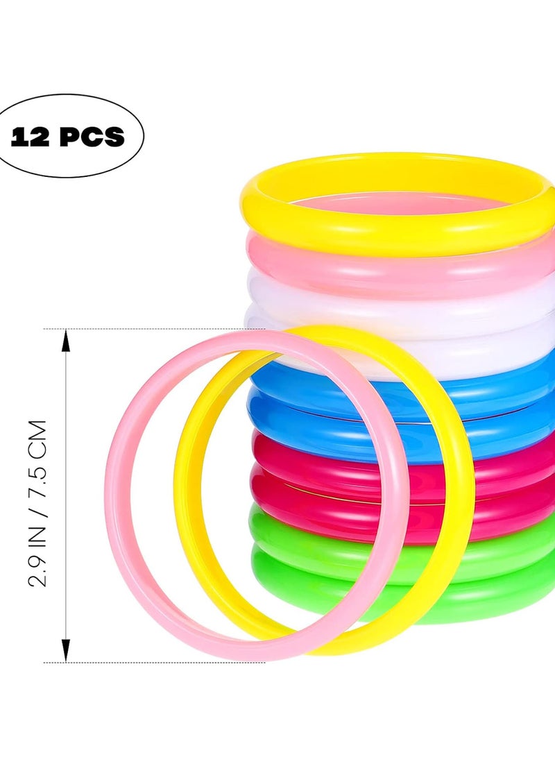 GGOOT 12pcs Plastic Bangle Bracelets, 3 inch Party Favor Bracelets Candy Color for Kids Gifts ( Random Color ) - Image 2