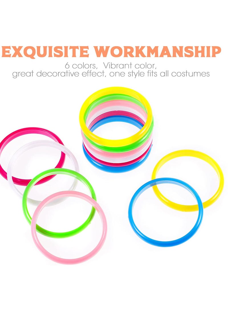 GGOOT 12pcs Plastic Bangle Bracelets, 3 inch Party Favor Bracelets Candy Color for Kids Gifts ( Random Color ) - Image 4