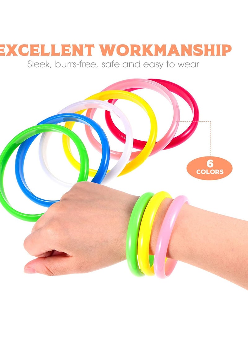 GGOOT 12pcs Plastic Bangle Bracelets, 3 inch Party Favor Bracelets Candy Color for Kids Gifts ( Random Color ) - Image 5
