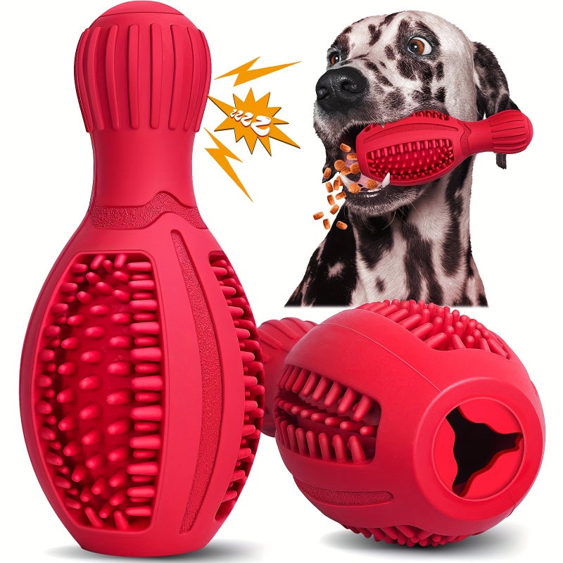 Dog Chew Toy Slow Feeder Interactive Squeaky Toy for Dental Cleaning, Durable Rubber for Small/Medium/Large Breeds - Image 1