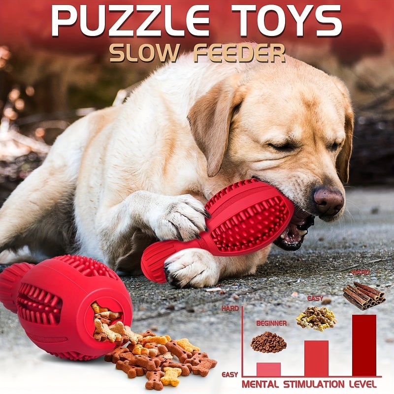 Dog Chew Toy Slow Feeder Interactive Squeaky Toy for Dental Cleaning, Durable Rubber for Small/Medium/Large Breeds - Image 3