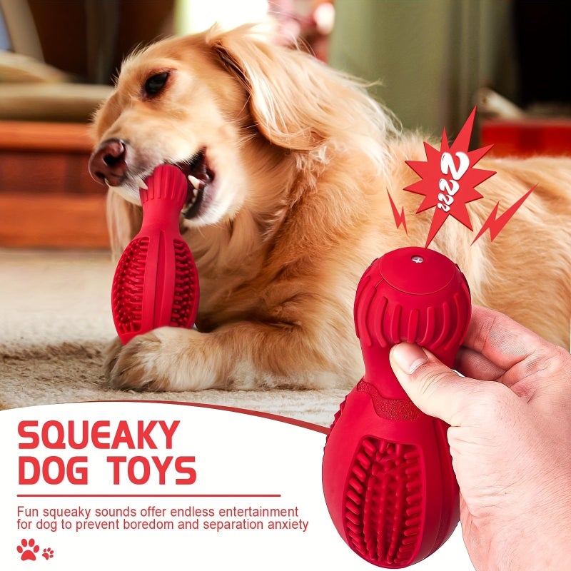 Dog Chew Toy Slow Feeder Interactive Squeaky Toy for Dental Cleaning, Durable Rubber for Small/Medium/Large Breeds - Image 4