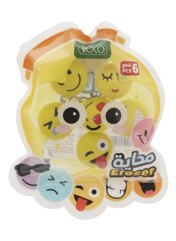 ROCO Rubber Eraser Emoji in Blister Pack Assorted Color - Image 1