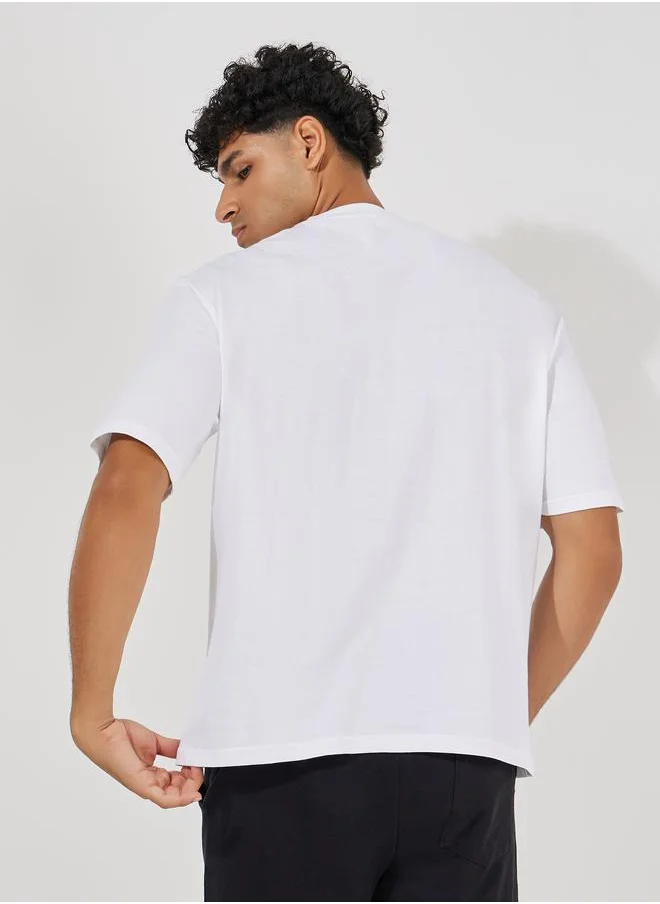 ستايلي Pure Cotton Puff Print Oversized T-shirt