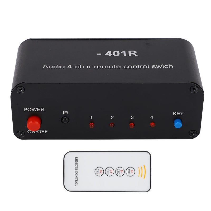 مفتاح صوت 1 مدخل 4 مخارج DC 12V محدد إشارة صوتية مقسم صوت مع جهاز تحكم عن بعد - Image 2