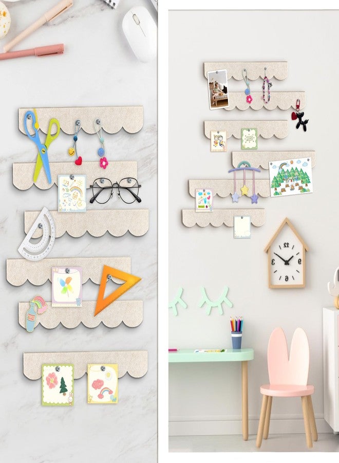 Umtiti 6 Pack 14.5 x 2 inch Frameless Felt Bulletin Strips with 50 Push Pins, Self-Adhesive for Classroom, Office, Home,Beige-6PCS+50D - Image 4
