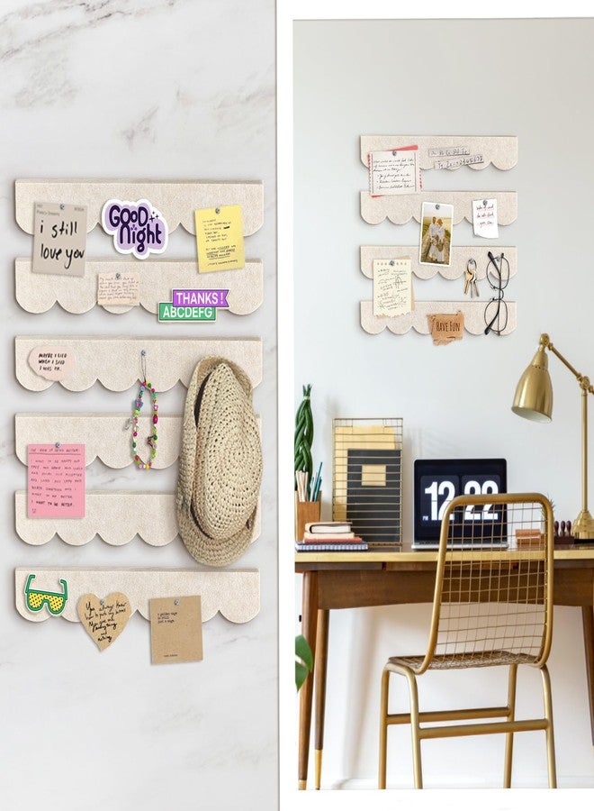 Umtiti 6 Pack 14.5 x 2 inch Frameless Felt Bulletin Strips with 50 Push Pins, Self-Adhesive for Classroom, Office, Home,Beige-6PCS+50D - Image 5