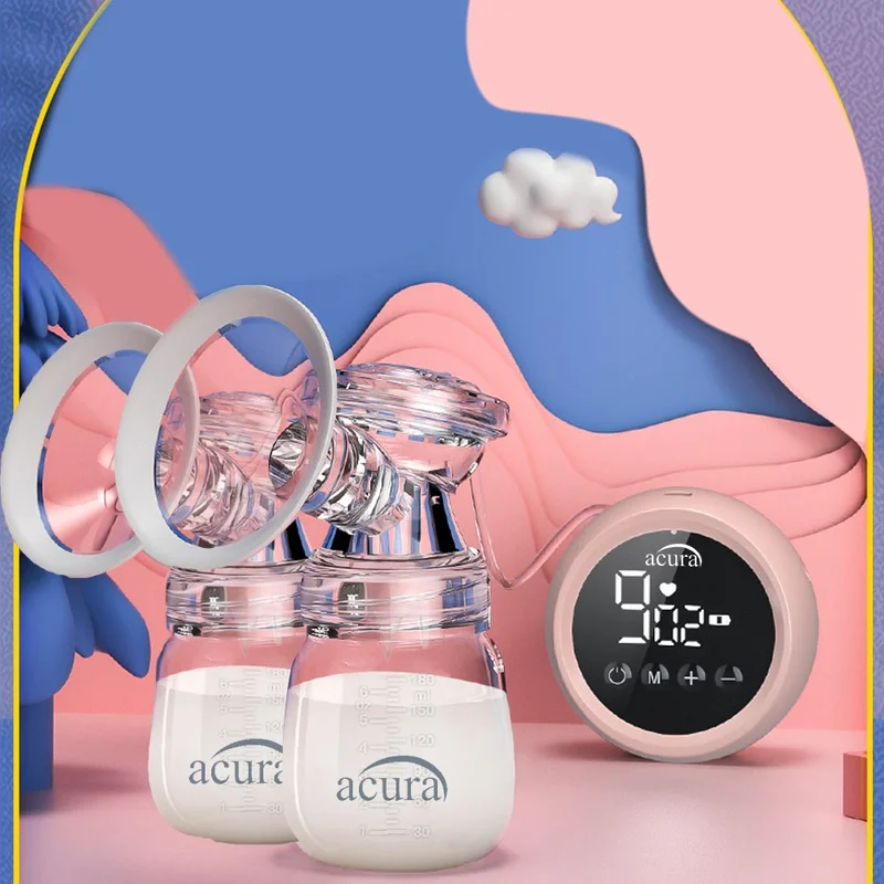 Acura AC-3020 Rechargeable LCD Screen Double Breast Pump with Bottle Feature
