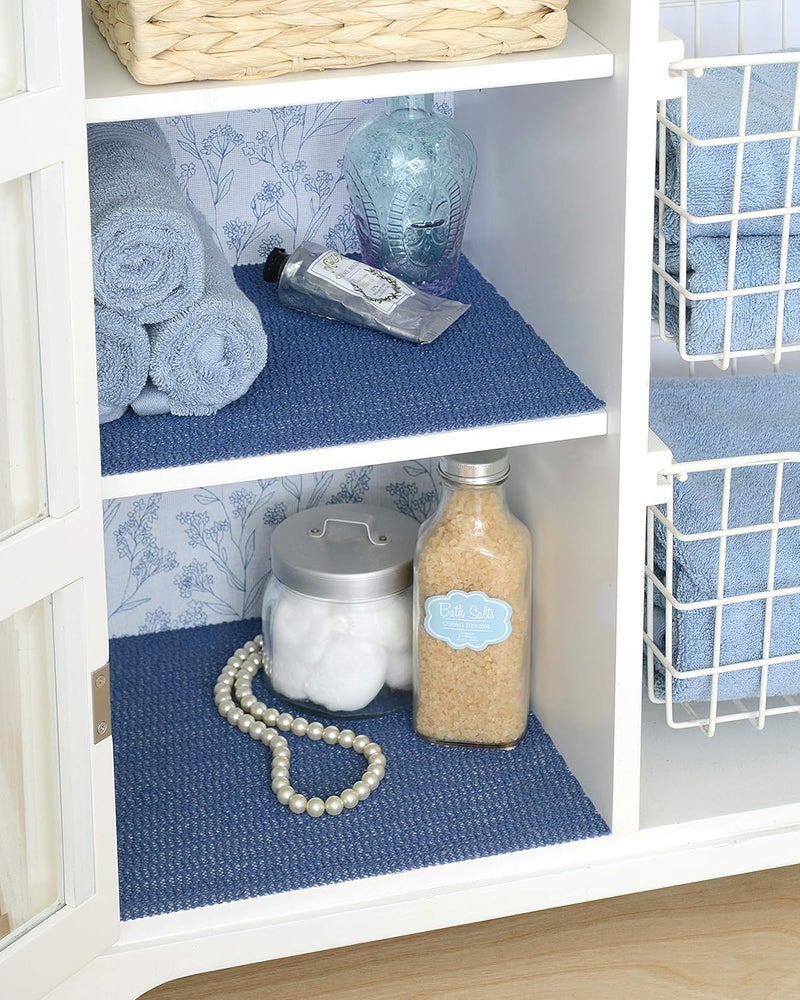 Magic Cover Grip Liner for Drawer, Shelf, Counter Tops - Country Blue - 12'' x 5' - Image 2