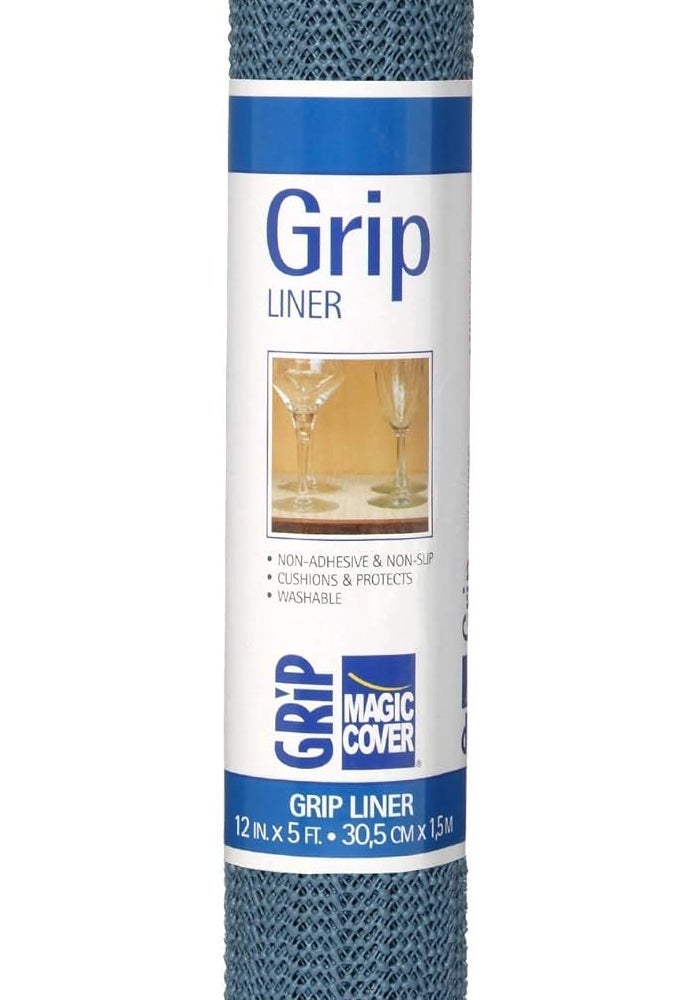 Magic Cover Grip Liner for Drawer, Shelf, Counter Tops - Country Blue - 12'' x 5' - Image 1