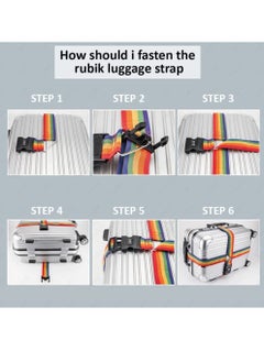 Rubik Cross Luggage Strap with Password 150 Inch Adjustable Heavy Duty Travel Packing Belt for Bag Baggage Suitcase Safety (1 Pack) Orange/Grey  - Image 3