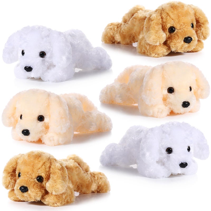 Harrycle 6 Pcs 8 Inch Dog Stuffed Animal Plush Dog Puppy Soft Plush Dog Pillow Toy Fluffy Puppy Set for Kids Girls Dog Theme Party Favor Birthday Baby Room Home Decor Stylish Color Stylish Style - Image 3