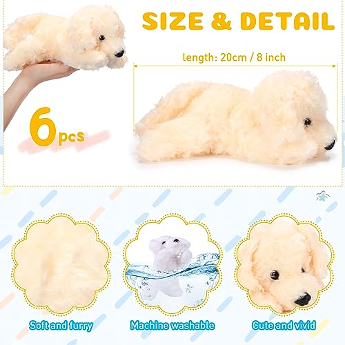 Harrycle 6 Pcs 8 Inch Dog Stuffed Animal Plush Dog Puppy Soft Plush Dog Pillow Toy Fluffy Puppy Set for Kids Girls Dog Theme Party Favor Birthday Baby Room Home Decor Stylish Color Stylish Style - Image 5