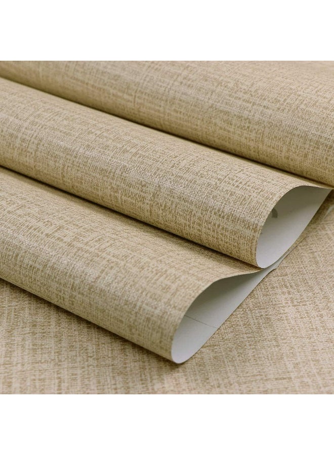 موثوقية التنبؤ ورق حائط من الكتان الكاكي، ورق حائط قابل للإزالة ذاتي اللصق من PVC، ملصقات حائط من فيلم فينيل من قماش القنب، لون صلب لتزيين الأثاث (60 سم * 10 م) - Image 2