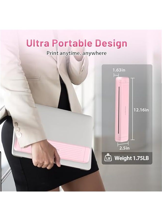 phomemo Portable Printers Wireless for Travel, P831 Bluetooth Thermal Transfer Printer Support US Letter/A4/A5/B5 Copy Paper, 300 DPI Mobile Inkless Printer for iOS, Android & Laptop - Image 5