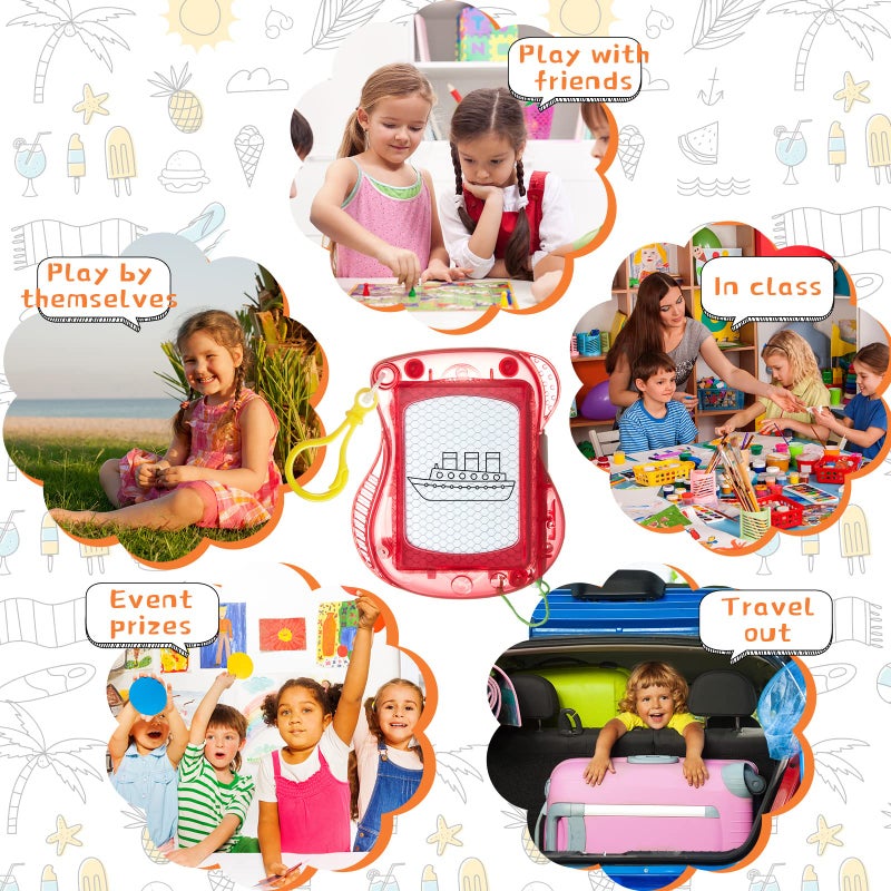 Outus 36 Pieces Mini Magnetic Drawing Board for Kids, Backpack Keychain Clip Drawing Boards, Erasable Doodle Board Portable Writing Sketch Pad, Birthday Party Favors Goodie Bag Stuffers - Image 4