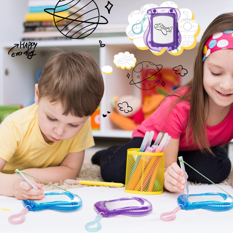 Outus 36 Pieces Mini Magnetic Drawing Board for Kids, Backpack Keychain Clip Drawing Boards, Erasable Doodle Board Portable Writing Sketch Pad, Birthday Party Favors Goodie Bag Stuffers - Image 5