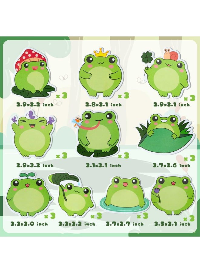 Xqumoi 30 Pack Frog Sticky Notes, Total 600 Sheets, Cute Cartoon Frog Self Sticky Notepads Writing Memo Pads Animal Page Marker for Office School Student Birthday Party Favors Goodies Bag Fillers - Image 2