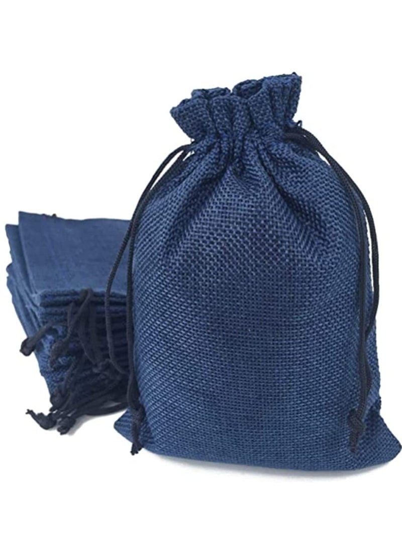 SYOSI Burlap Bags with Drawstring 50PCS Small Drawstring and Hessian Bags Jewellery Pouches Wedding Favours Jewellery Packing Gift Bags Jute Bags Included Cotton Lining - Image 1