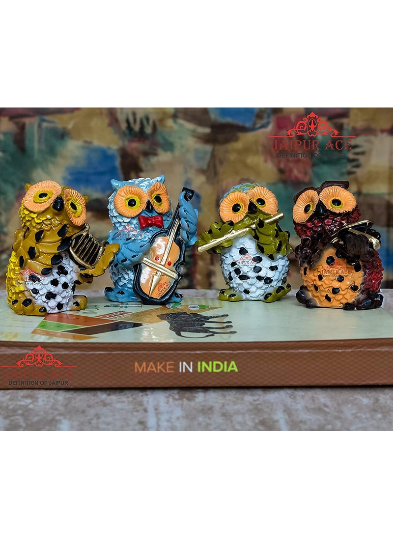 JAIPUR ACE JAIPUR ACE Polyresin Musical Owl Statue and Artifacts for Home Decor Living Room Wall Decoration Showpiece for Gifting Interiors and Diwali Decoration Musical Owl  - Image 2