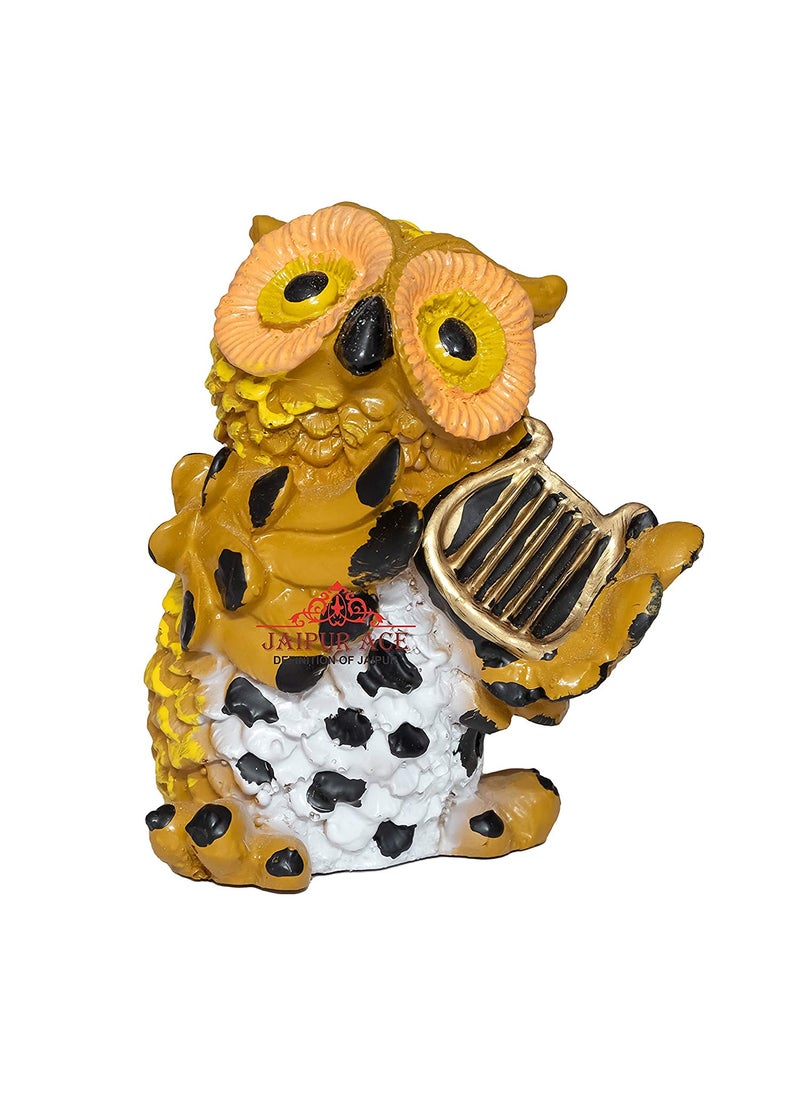 JAIPUR ACE JAIPUR ACE Polyresin Musical Owl Statue and Artifacts for Home Decor Living Room Wall Decoration Showpiece for Gifting Interiors and Diwali Decoration Musical Owl  - Image 4
