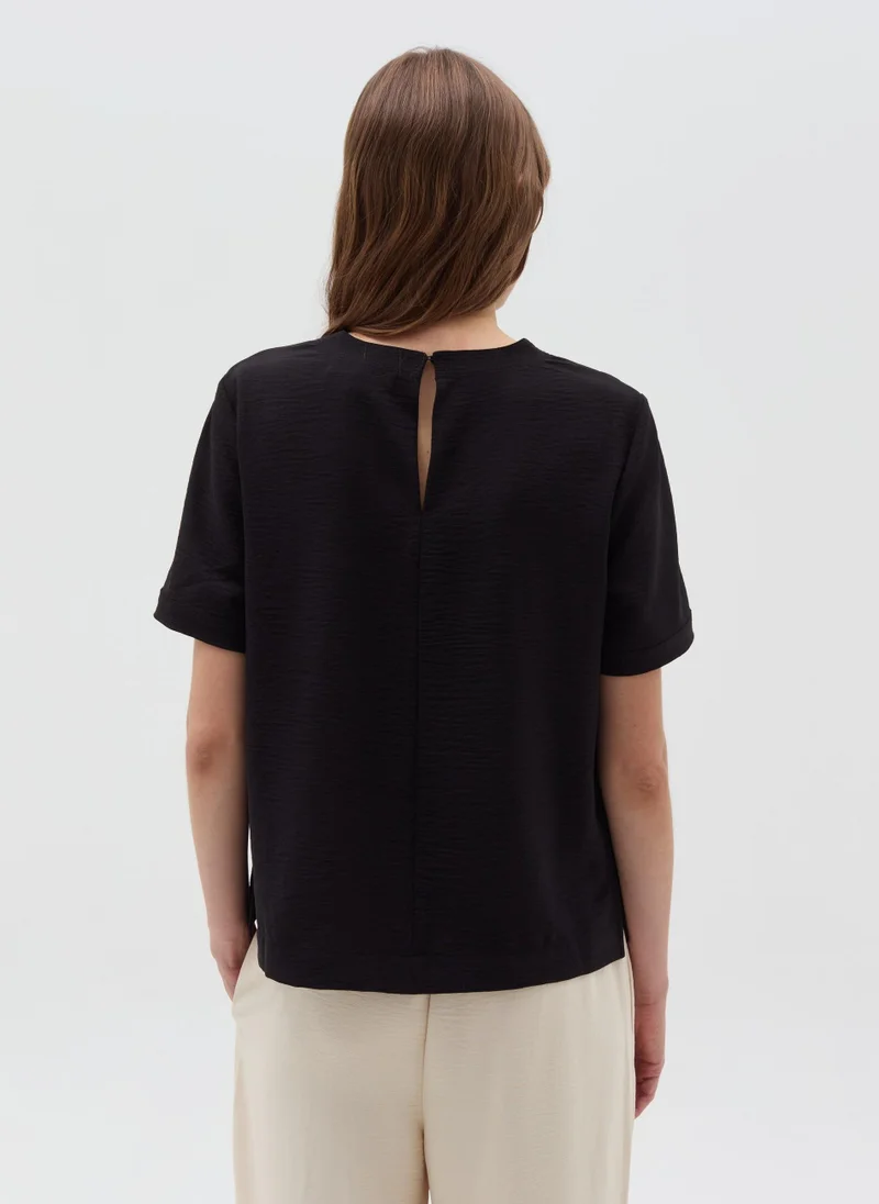 Ovs Crinkle-effect blouse with small splits