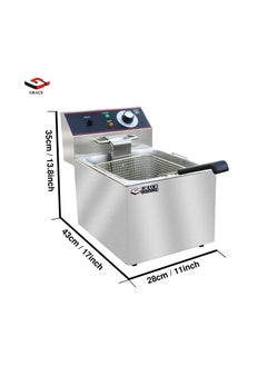 Grace Grace Commercial Counter-top Electric Single Fryer 8 Liter Stainless Steel Deep Fryer with Cover 220V 3250 Watts  - Image 3
