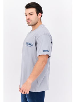 Originals by Brooklyn Cloth Men Round Neck Short Sleeves Brand Logo T-Shirt, Grey  - Image 2