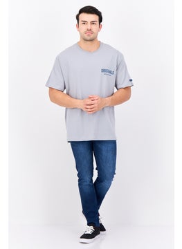 Originals by Brooklyn Cloth Men Round Neck Short Sleeves Brand Logo T-Shirt, Grey  - Image 4