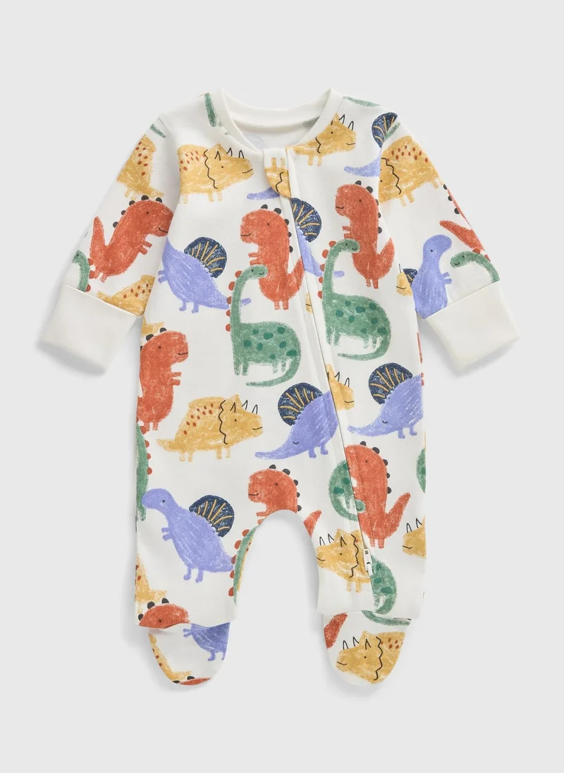 Matalan Baby Multicolour Dino Zipped Sleepsuit