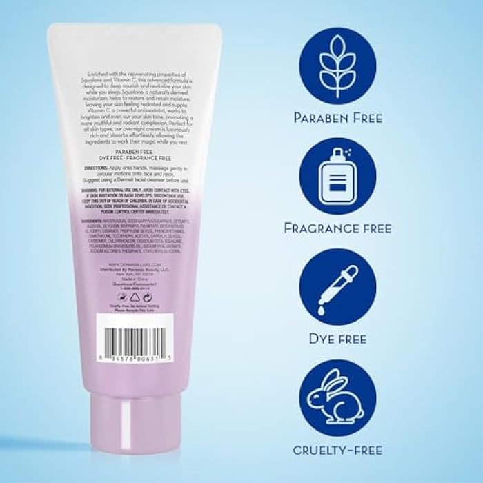 Dermasil Night Cream 3-Pack – Anti-Aging Face Moisturizer with Squalane, Hyaluronic Acid, Vitamin C, and Vitamin E, 2 Oz Ea - Image 2