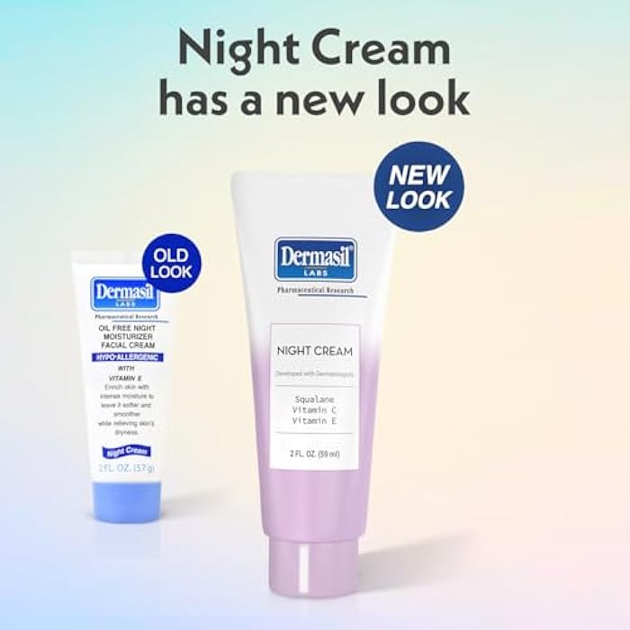 Dermasil Night Cream 3-Pack – Anti-Aging Face Moisturizer with Squalane, Hyaluronic Acid, Vitamin C, and Vitamin E, 2 Oz Ea - Image 3