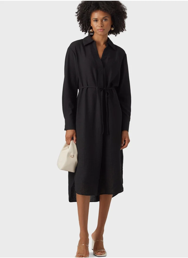 VERO MODA Polo Neck Tie Detail Dress