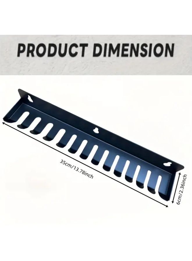 Metal Wall Mountable Lockable Pry Bar Holder Multiple Slots Black - Image 3