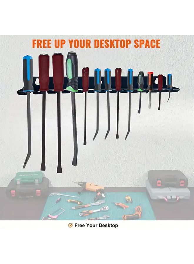 Metal Wall Mountable Lockable Pry Bar Holder Multiple Slots Black - Image 5