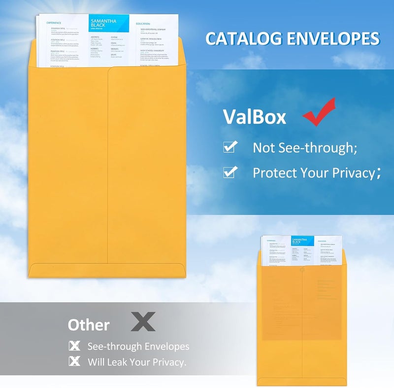 ValBox 10x13 Self Seal Catalog Envelopes 150 Packs Brown Kraft Large Envelopes with Peel and Seal Flap for Mailing, Organizing and Storage - Image 5