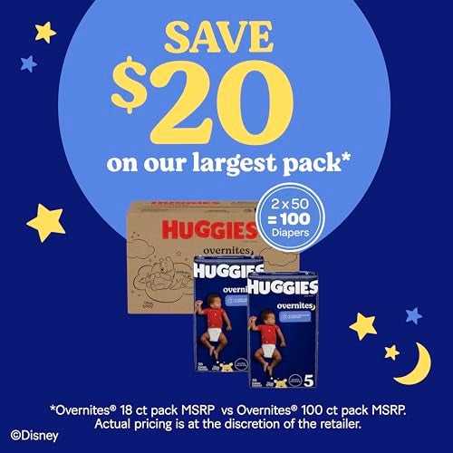 Huggies Overnites Size 5 Overnight Diapers (27+ lbs), 50 Ct, Packaging May Vary - Image 4