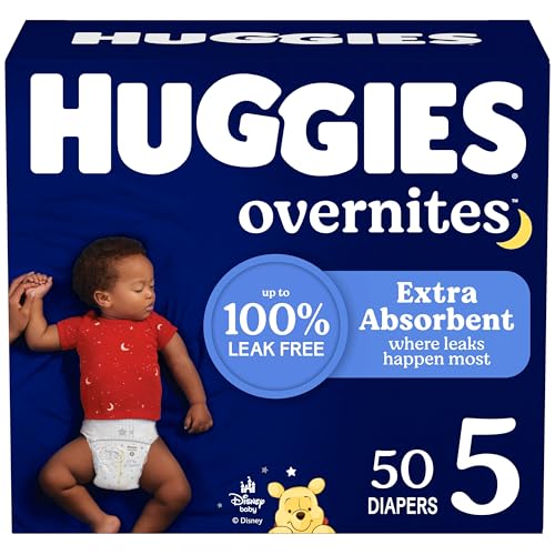 Huggies Overnites Size 5 Overnight Diapers (27+ lbs), 50 Ct, Packaging May Vary - Image 1