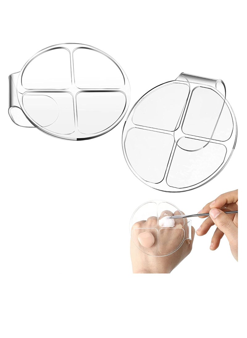 Excefore 2 Pieces Hand Makeup Mixing Palette Hand-Held Nail Art Manicure Clear for Foundation - Image 1
