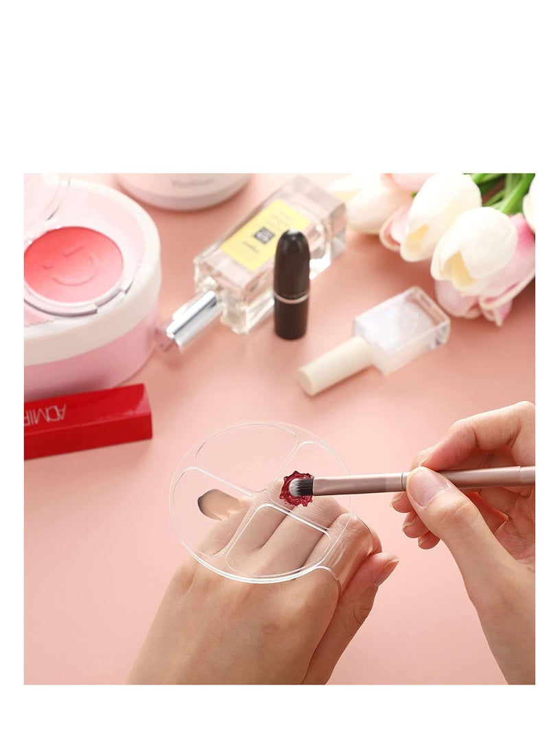 Excefore 2 Pieces Hand Makeup Mixing Palette Hand-Held Nail Art Manicure Clear for Foundation - Image 3