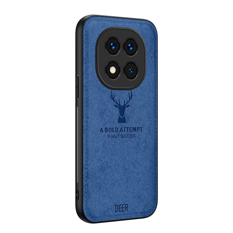 HuHa Protective Cover For Xiaomi Redmi Note 14 Pro+ Deer Head Cloth Skin All-inclusive Phone Case(Blue) - Image 1
