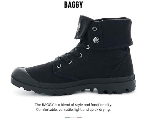 PALLADIUM حذاء بالاديوم للرجال من قماش باجي، أسود/أسود، 9 م - Image 2