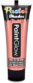 PaintGlow Neon UV Face Body Paint Pastel Colours Coral 13ml