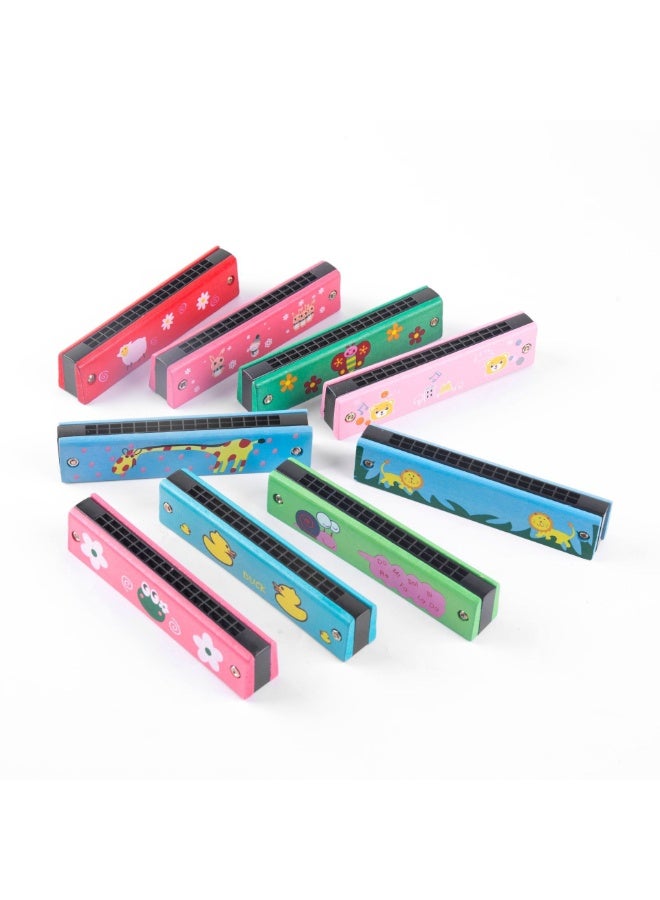 Children's harmonica, 16 hole double row lightweight cartoon harmonica, children's harmonica, adult beginner instrument toy（pink or blue） - Image 5