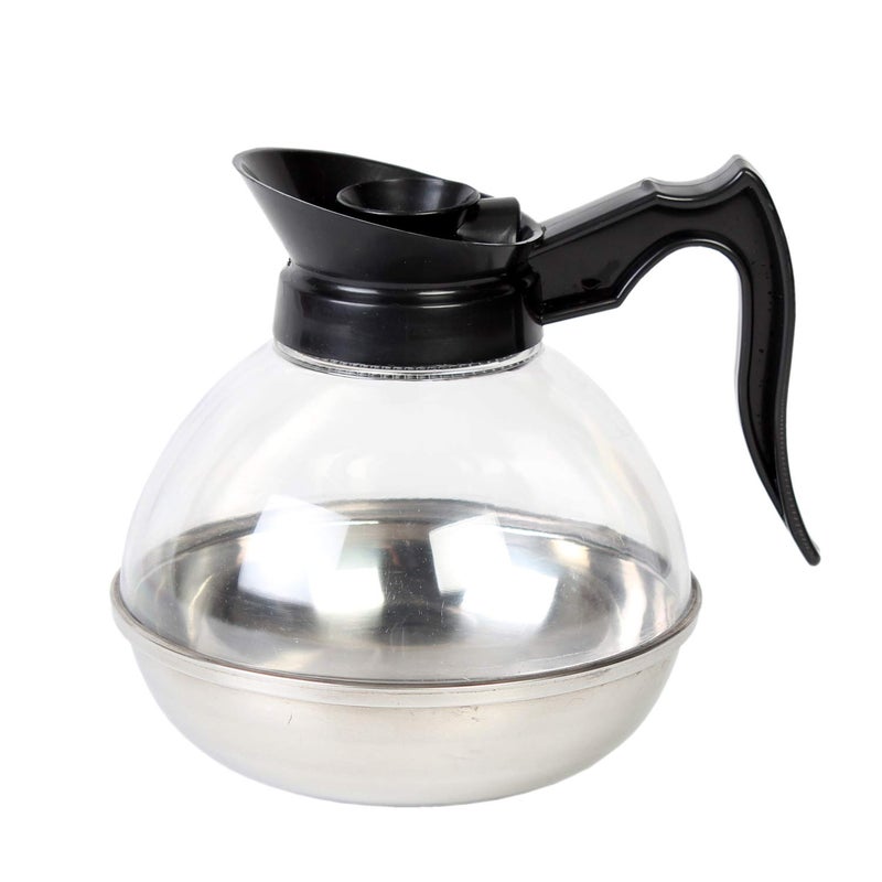 Thunder Group PLCD064 Coffee Decanter, 64 oz. Capacity, Durable Plastic Handle/top, Break-Resistant, Polycarbonate Body, Stainless Steel Base, Black - Image 1
